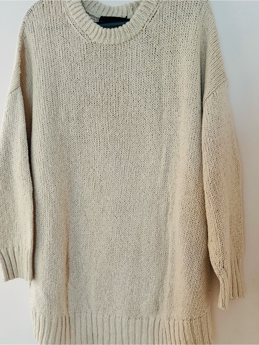 Jenni Kayne 100% Cotton Loose Knit Rib Trim Oversize Foster Sweater Size 3X